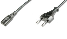 Resim AK-440104-018-S Mains Güç Kablosu, Euro C7 erkek <==> Euro C7 dişi, 1.80 metre, H03VVH2-F 2G 0.75qmm 