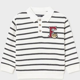 Resim Mayoral Erkek Bebek Uzun Kollu Sweatshirt Çizgili Krem - 12 Ay 