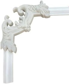 Resim Decozza Boyanabilir Çıta Köşe Motifi 4 Cm Çıta Uyumlu 4 Lü Paket beyaz 