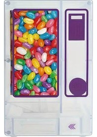 Resim Xuweiwei Şeffaf Mor Çerçeveli Retro Manuel Şeker Makinesi - Jetonlu Kolla Çalışır 