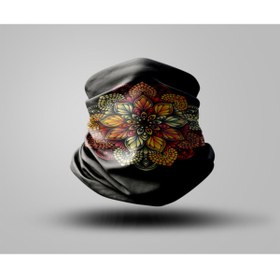 Resim Buffalo Mandala Tasarımlı Motorcu Buff Maske Outdoor Boyunluk Unisex Bandana 