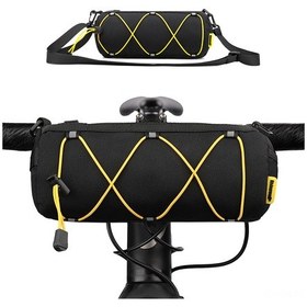 Resim Tenfowee Rk9103 Siyah Bisiklet Ön Çantası 900d Nilon + Pu 2.4l Spor Outdoor Çalıştırma Çubuk Çantası Kol Çantası Siyah 