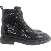 Resim Oneka Shoes Erkek Günlük Çizme Nikel Kilit tokalı siyah kroko rugan 420525YTÇ1147 