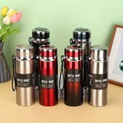 Resim 800ml Paslanmaz Çelik İzole Seyahat Bardağı Kapak ve Kayış ile - Sızdırmaz, Sıcak ve Soğuk İçecekler için Çift Duvarlı Vakum Termos, Açık Hava Kampı, Yürüyüş ve Okula Dönüş için Mükemmel, Kahve Seyahat Bardağı 