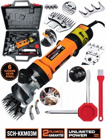 Resim SCHMITZER Pro Seri Metal Şanzuman Profesyonel Koyun Keçi Kırpma-Kırkma Makinası 6 Kademe Devir Ayarlı 