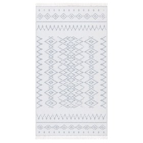 Resim Aztec Dokulu Pamuk Peştamal Açık Gri - 100x170 cm 