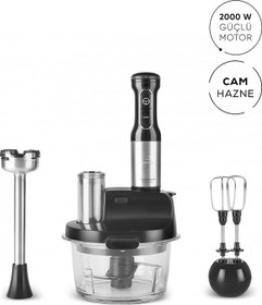 Resim Karaca MM Prosteel 2000 W Cam Mutfak Robotu 