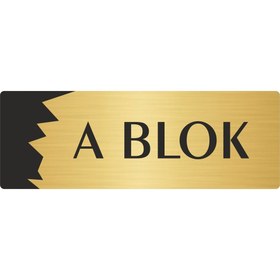 Resim Özarslan Dizayn A Blok Metal Departman Kapı İsimliği, Yönlendirme levhası 10X20 Cm Altın Renk 