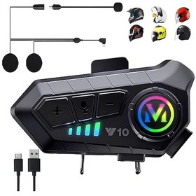 Resim AbbRuch Y10 Bluetooth Intercım Motosiklet Kulaklığı 