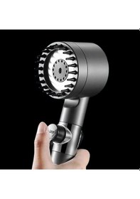 Resim Tg Tek-iş Global Turbo Fanlı Yüksek Basınçlı Duş Başlığı Stop Tuşlu Su Tasarruflu Pervaneli El Duşu Mat Gri Mat Gri 