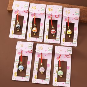 Resim Rüya Dizisi Şanslı Kedi Su Liliği Çanı - Pastel Mavi ve Pembe Sakura Temalı Anahtarlık, Telefon Kılıfı, Çanta Şanslı, Anahtarlık ve Altın Tonlu Halka ile Sevimli Kedi Aksesuarları, Çanta Şanslı Aksesuarı, Pastel Renk Tasarımı, İncelikli Tasarım 