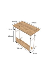 Resim Yükseklik Ayarlı Çalışma Masası - Atlantik Çam1 Tekerli 100x50 Atlantik Çam 