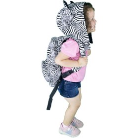 Resim Morikukko Kids Zebra Çıkabilir Kapüşonlu Sırt Çantası 