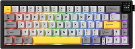 Resim Coverzone Ajazz AK650 Kablosuz Mekanik Klavye 3 Modlu TFT Ekranlı Hot-Swap-65 Tuşlu RGB Siyah\u002FDream Switch 