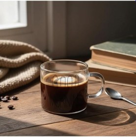 Resim 6'lı Borosilikat Cam Espresso Ve Türk Kahvesi Fincanı Seti 90 Ml - Düz Ve Rölyefli Seçenekli Tabaksız Mini Kupa Düz Açık Gri 