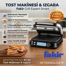 Resim Fakir Grill Expert Smart 2100 W Izgara ve Tost Makinesi + Dijital Mutfak Tartısı Hediye 