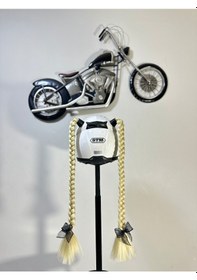 Resim Motor & Motosiklet Sarı Çift Örgü Saç Kask Dış Aksesuar 