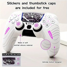 Resim Cloud011 Ps5/ps4/xbox Kontrolcü Kılıfı - Kaymaz Ter Tutmaz Tasarım + Çubuk Kapakları Ve Sticker Beyaz 