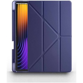 Resim Xiaomi Pad 7 Pro / Pad 7 Kılıf Katlanır Kalem Bölmeli Silikon Standlı Uyku Modlu Akıllı Kapak Kapaklı Kılıf 