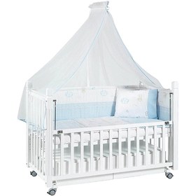 Resim Bebe De Luxe Viva Karyola 60x120 Beyaz Mavi 