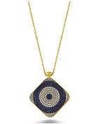 Resim Zirkon Taşlı Nazar Boncuğu Kolye (498587551) 