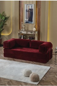 Resim Huga Mobilya Petite Kanepe Oyun, Tv, Sinema Koltuğu- Yatak Olabilen Fitilli Kadife Yıkanır Silinir 80x160 h:36 