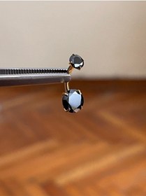 Resim Çift Taş Siyah Renk Ultraliğht 10 Mm Titanyum Göbek Piercingi Beyaz - Siyah 