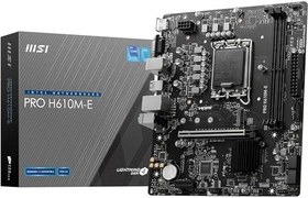 Resim MSI MB PRO H610M-E SOKET 1700 DDR5 5600MHZ(OC) HDMI VGA M.2 USB3.2 1x 1G LAN mATX 