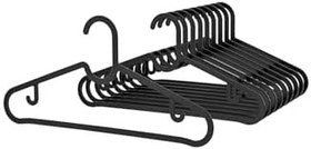 Resim gorilla Elbise Askısı Spruttig Askı Fular Askısı Gömlek Tişört Askısı Kırılmaz 12 Adetli Set Siyah 