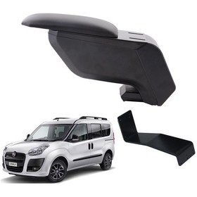 Resim Fiat Doblo 2013 Delmesiz Çelik Ayaklı Siyah Kolçak Kol Dayama 
