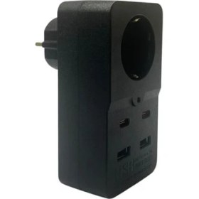 Resim Büro Ev Ofis Için 1priz 2typ-C 2usb Termal Akım Korumalı Grup Priz 