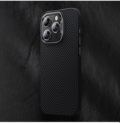 Resim iPhone Uyumlu 15 Pro Max Benks 600d Magsafe Kevlar Karbon Fiber Darbeye Dayanıklı Telefon Kılıfı 