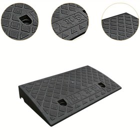 Resim Tekerlekli Sandalye Rampası, Kaymaz Taşınabilir Eşik Rampası, Ev, Sokak Kenarları, Kapı Aralığı, Araba, Ağır Hizmet Tipi Kauçuk Eğim, 500mm Uzunluk x 220mm Genişlik x 60mm Yükseklik, Siyah - 1 Paket 
