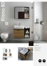 Resim Evros Ritmo Banyo Dolabı 80 Cm Ceviz 