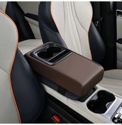 Resim Chuangyinshop Lüks Deri Araç Kolçak Yastığı Saklama Bölmeli Kahverengi Çoğu Araca Uyumlu 