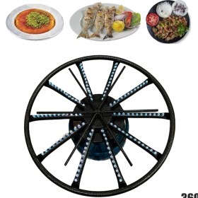 Resim Vakia 38 cm Döner Başlıklı Künefe - Börek - Balık - Kadayıf Pişirme Ocağı + Tüp Başlığı ve Uzun Mutfak Çakmağı Hediye 