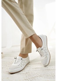 Resim Nesilshoes Nesil Shoes Sdf 701-3 Beyaz İçi Deri Günlük Kadın Ayakkabı 