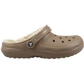 Resim Crocs Classic Lined Unisex Kahverengi Yünlü Günlük Terlik 203591 