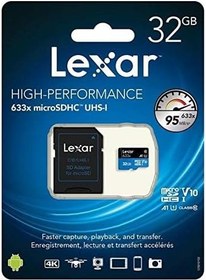 Resim Lexar microSDHC Kart 32GB UHS-I High Performance 633x U1 100MB/s 