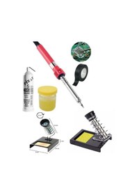 Resim 5 Li Lehim Seti 40w Lehim Makinası Kalem Havya Tel Pasta Elektrik Bandı Havya Sehpası 