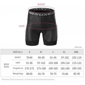 Resim Arsuxeo Erkekler Bisiklet İç Giyim Şort 5d Jel Yastıklı Xl Gri 
