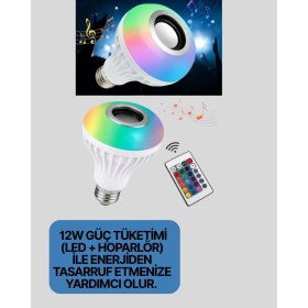 Resim Akıllı LED Ampul – E27 Uyumlu ve Müzik Çalarlı Tasarım Nemere 