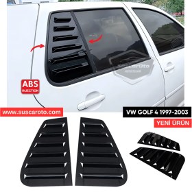 Resim Vw Golf 4 1997-2003 Uyumlu Kelebek Cam Izgarası Kelebek Cam Vizörü Havalandırma Sağ Sol Takım Parlak Siyah 