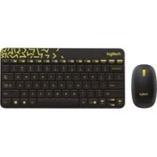Resim Logitech 920-008215 MK240 Siyah-Sarı Kablosuz Klavye Mouse Set 