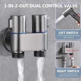 Resim Galaxxy Mini Çok Fonksiyonlu Musluk Pirinç 1 Giriş 2 Çıkış Çift Kontrol Çamaşır Makinesi Krom Musluk Çamaşır Makinesi ve Tuvalet Için-B (Yurt Dışından) 