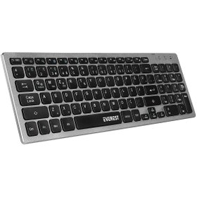 Resim Everest KB-BT88 Siyah/Gri Bluetooth Ultra İnce Q Mac/Win/Android/Ios Uyumlu Kablosuz Klavye 