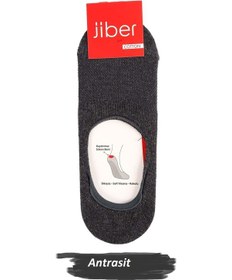 Resim Jiber Erkek Pamuklu Likralı Babet Çorap 7108 - 12 Adet Antrasit 