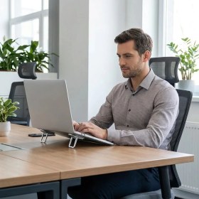 Resim Varyant Store 1 Çift Yapışkanlı Katlanabilir Laptop Standı - Mini Notebook Yükseltici, Taşınabilir Kayma 