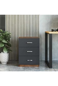 Resim Robin Home Verona C Ofis 3 Çekmeceli Keson Barok- Antrasit Gri 
