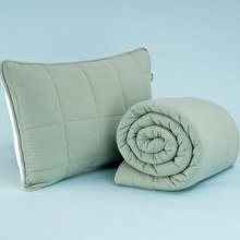 Resim Kullanımı Kolay Tek Kişilik Yastık Alezi Ve Yorgan Seti 170x230 Cm Yeşil - Egeo Life Serisi 